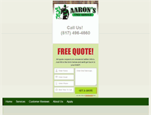 Tablet Screenshot of aarons-treeservice.com